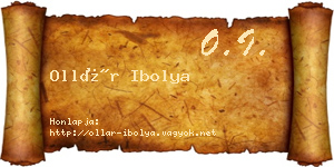 Ollár Ibolya névjegykártya